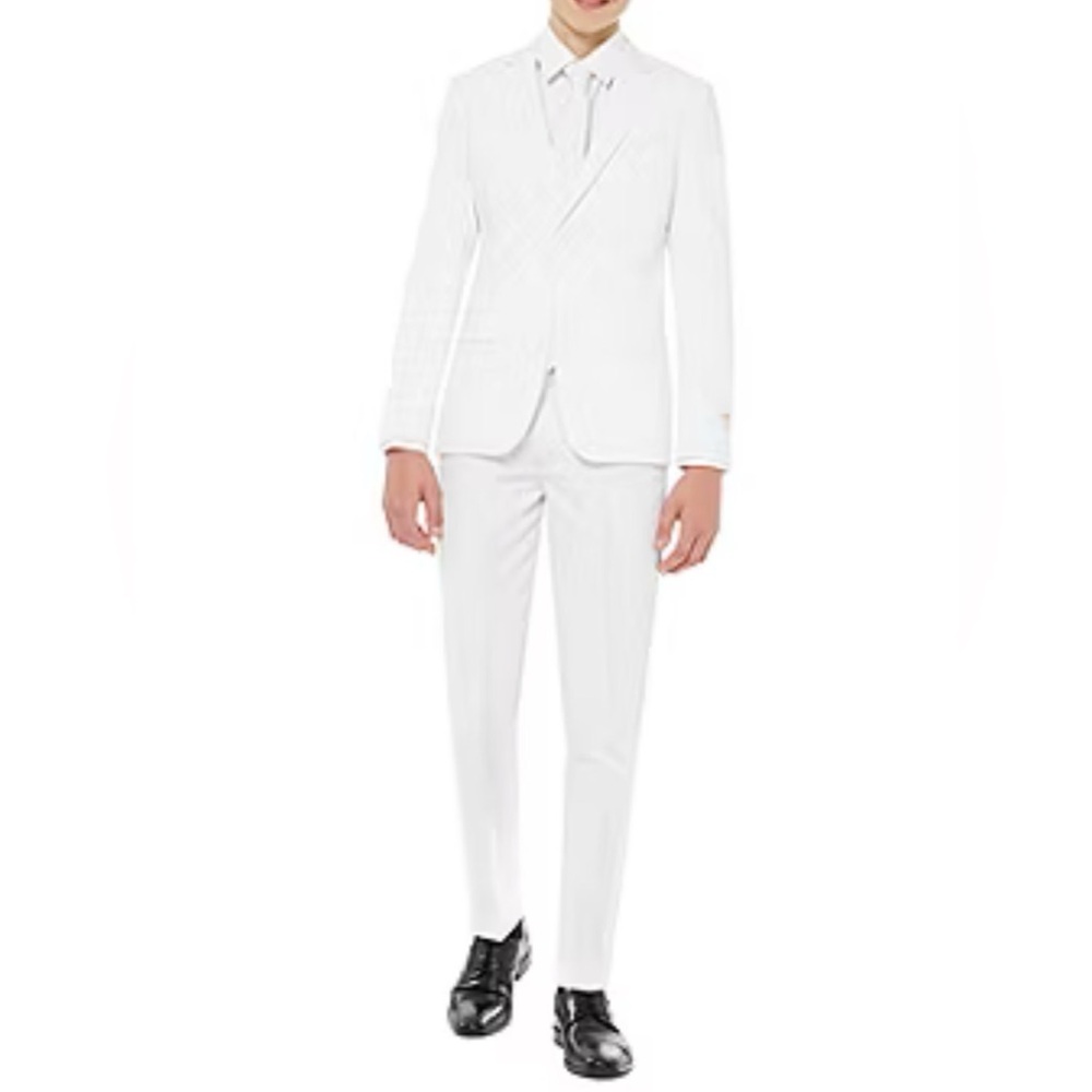 Opposuits Big Kid Boys 3-pc. Suit Set in white knight various size